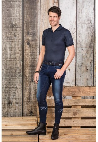 Pantaloni da equitazione HH Liciano Denim FullGrip maschio