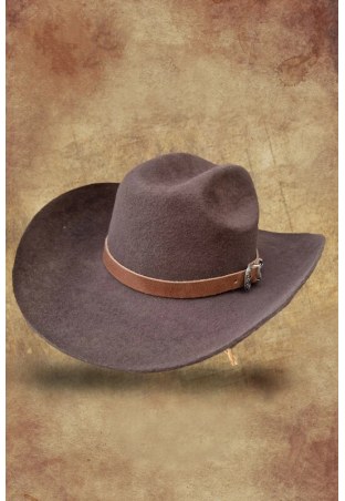 Cappello a fibbia WILDBILL feltro marrone scuro
