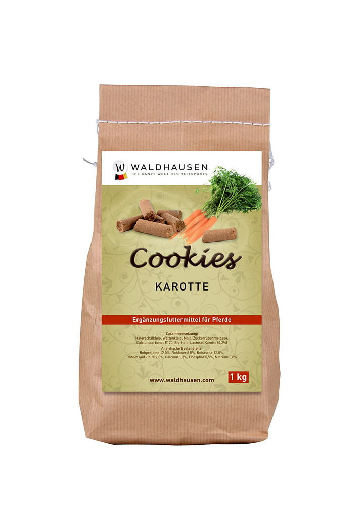 Un trattamento per i cavalli WALDHAUSEN Cookies carota 1kg