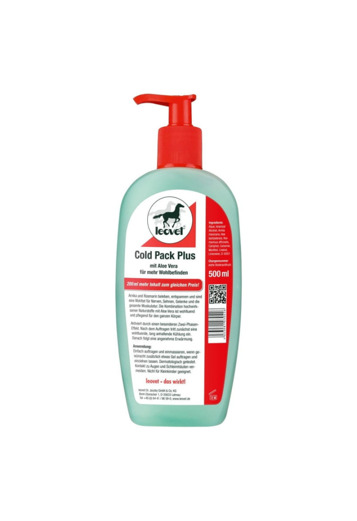 Gel rigenerante LEOVET ColdPack+ 500ml con aloes