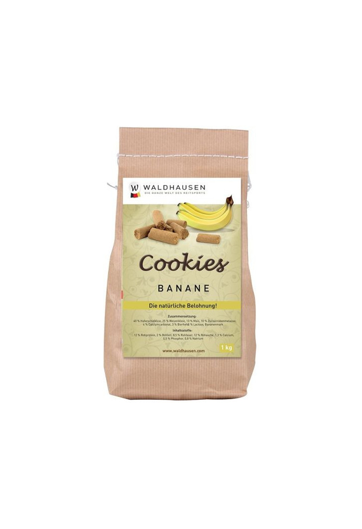 Un trattamento per i cavalli WALDHAUSEN Bananas Cookies 1kg