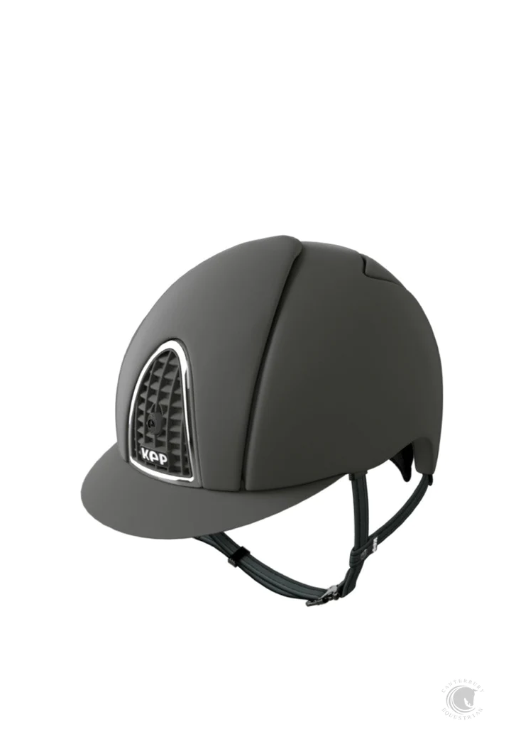 Casco da equitazione KEP CromoTextile grigio cromato telaio
