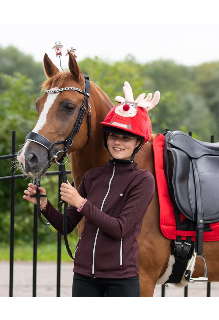 Cap su casco da equitazione QHP Christmas