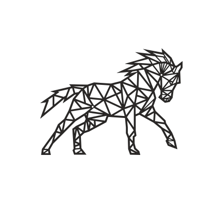 Decorazione della parete DECORMETAL Geometric horse 30cm