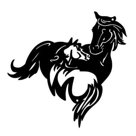 DECORMETAL Horse ornamento da parete con bambino 30cm