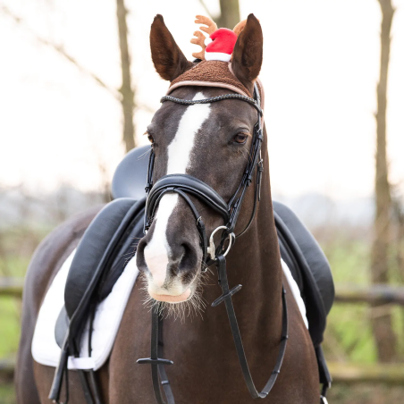 Tappo di cavallo QHP ChristmasHorseHatAntler
