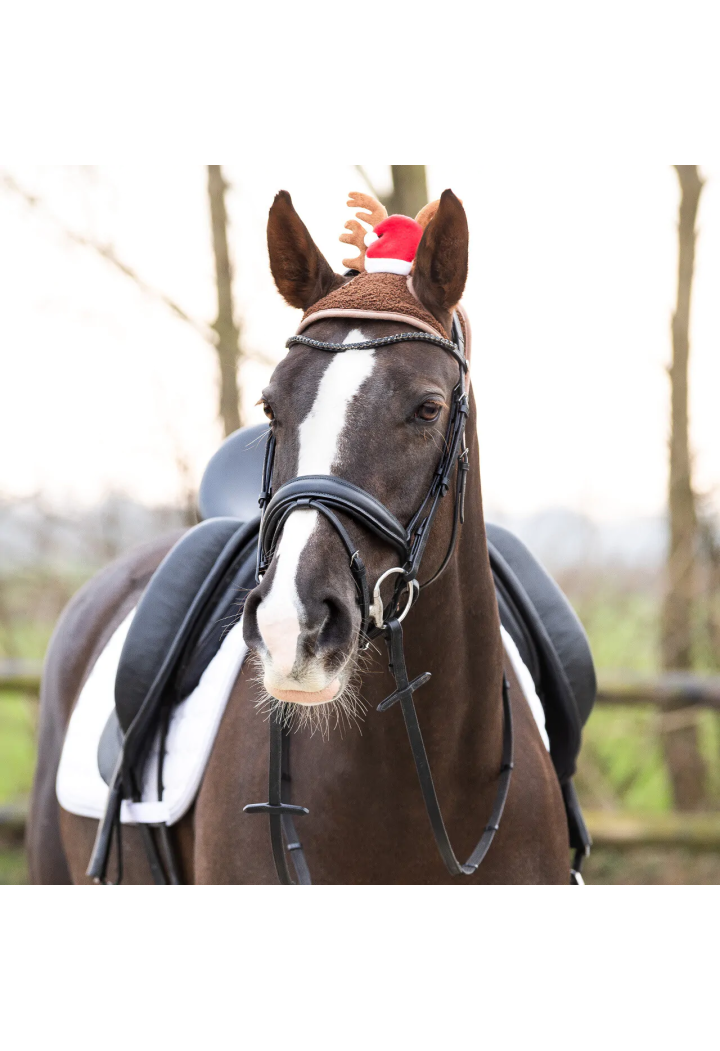 Tappo di cavallo QHP ChristmasHorseHatAntler