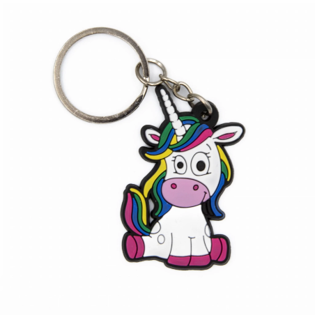Portachiavi PZP gomma colorata unicorno