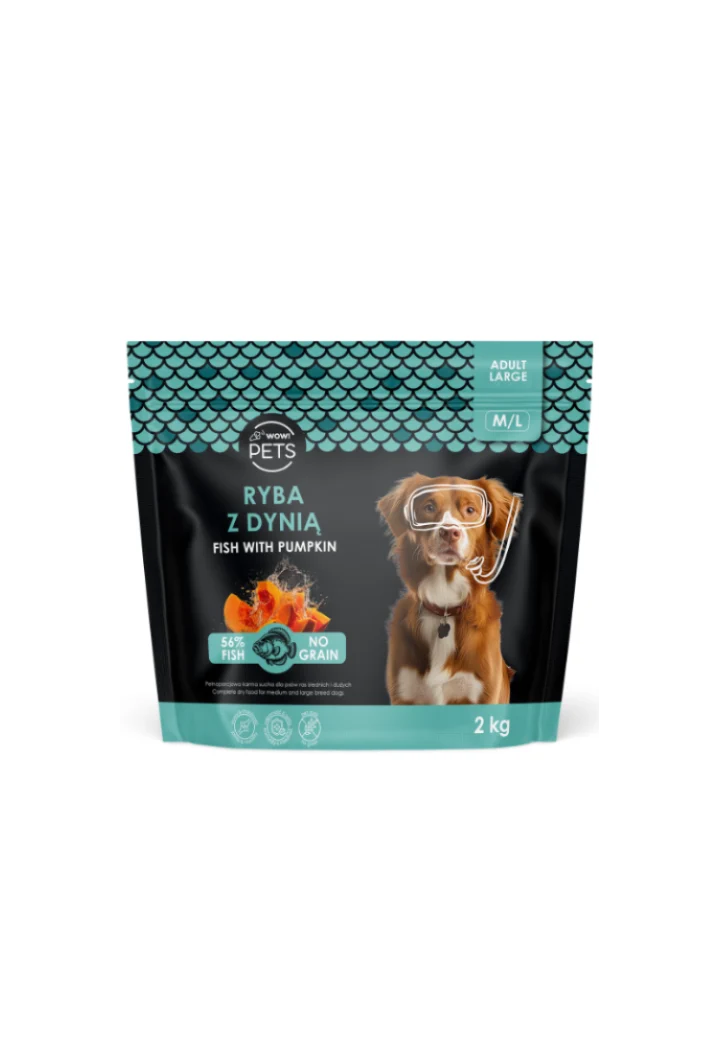 Crocchette per cani WOW!PETS Pesce/zucca PiesML 2kg