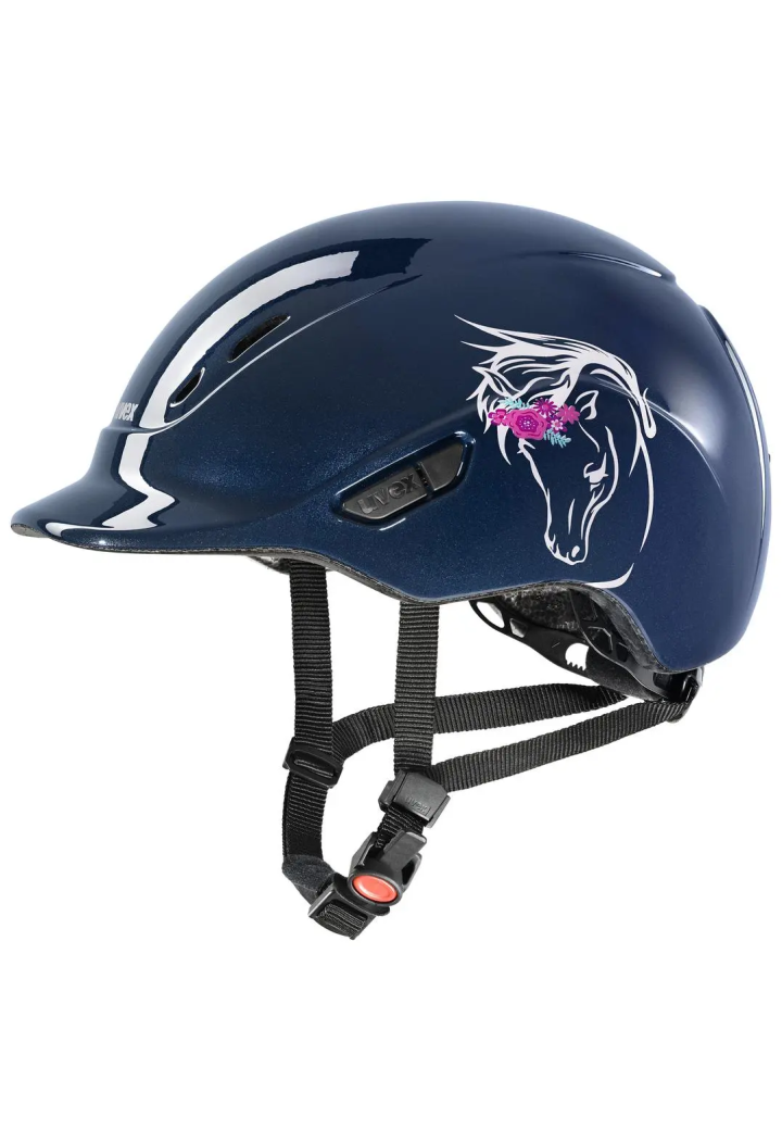 Casco da equitazione UVEX Kidoxx fiore Navy Shiny XXXS (49-54)