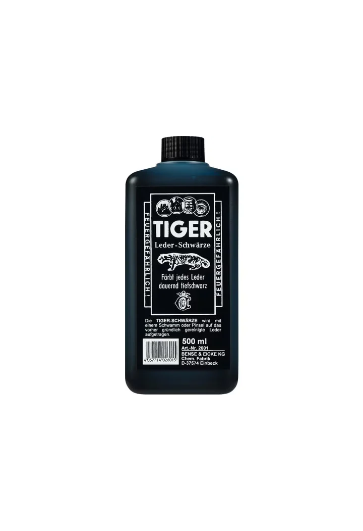 Incantesimo di vernice per cuoio. B&E Tigre in pelle nera 500ml