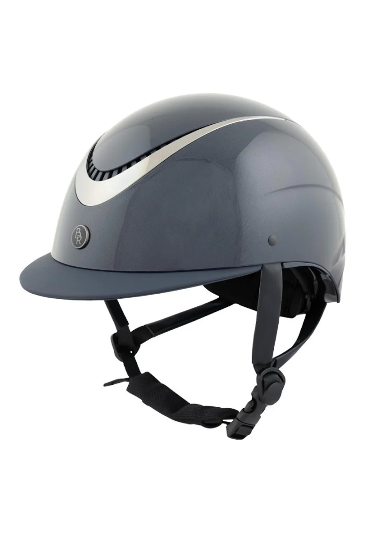Casco da equitazione BR Theta Glossy VG1 visiera normale